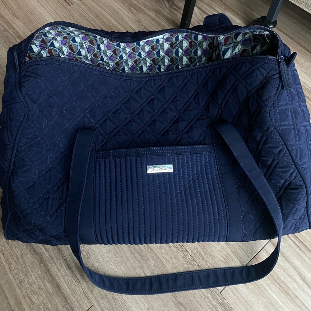 Navy blue Vera Bradley duffel bag